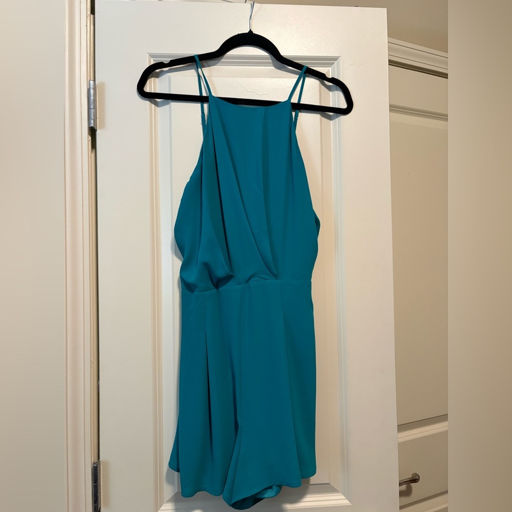 Chic Teal Halter Romper